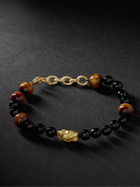 Elhanati - Isha 18-Karat Gold, Coral and Onyx Bracelet