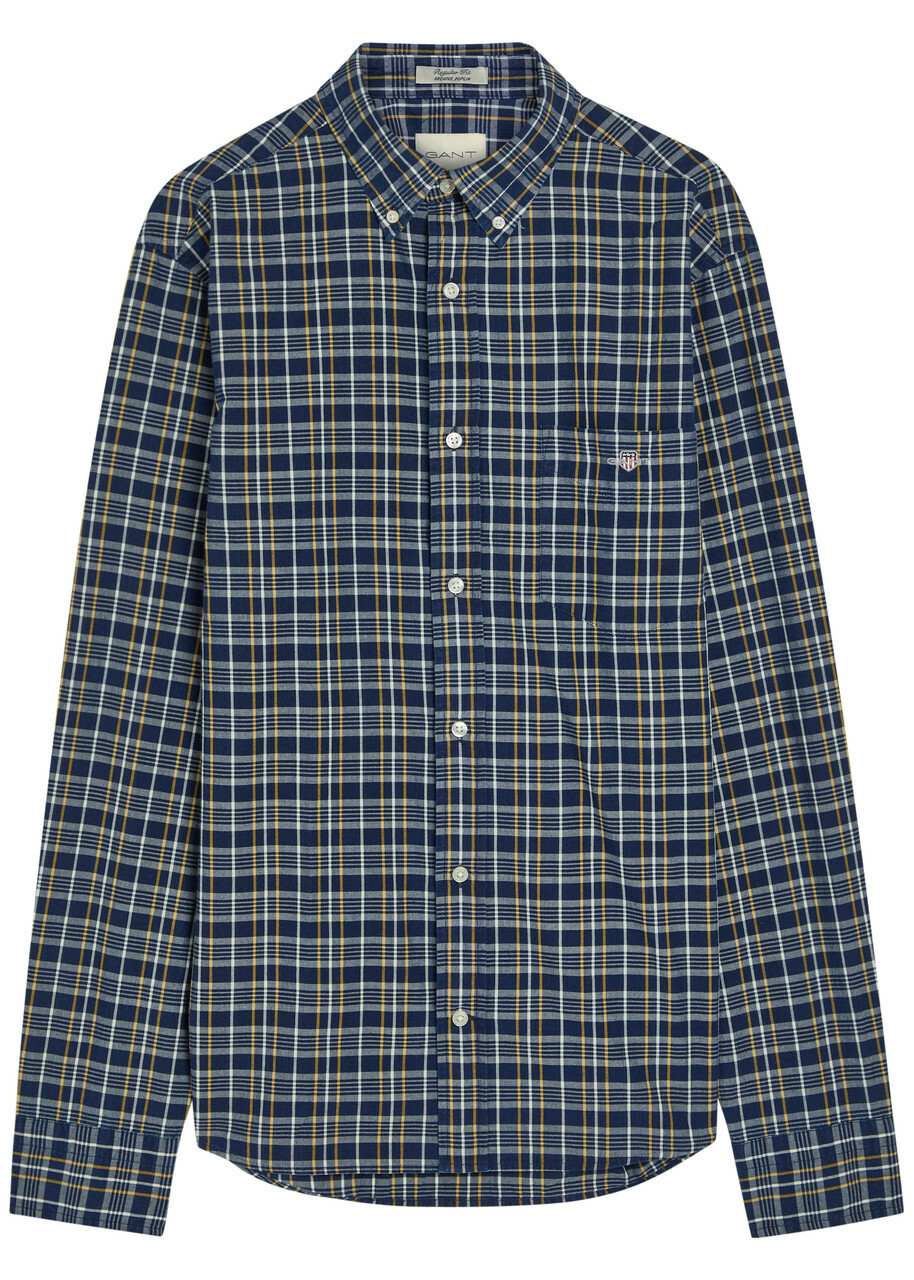 Gant Plaid Cotton Shirt Navy