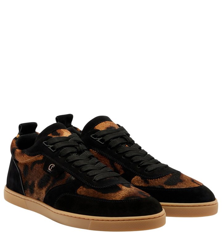 Photo: Christian Louboutin Suede-trimmed calf hair sneakers