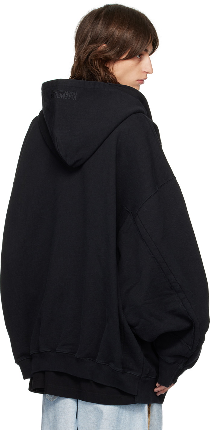VETEMENTS Black Cut-Up Hoodie Vetements