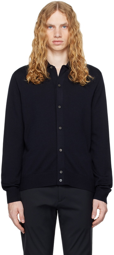 Photo: Theory Navy Collar Cardigan