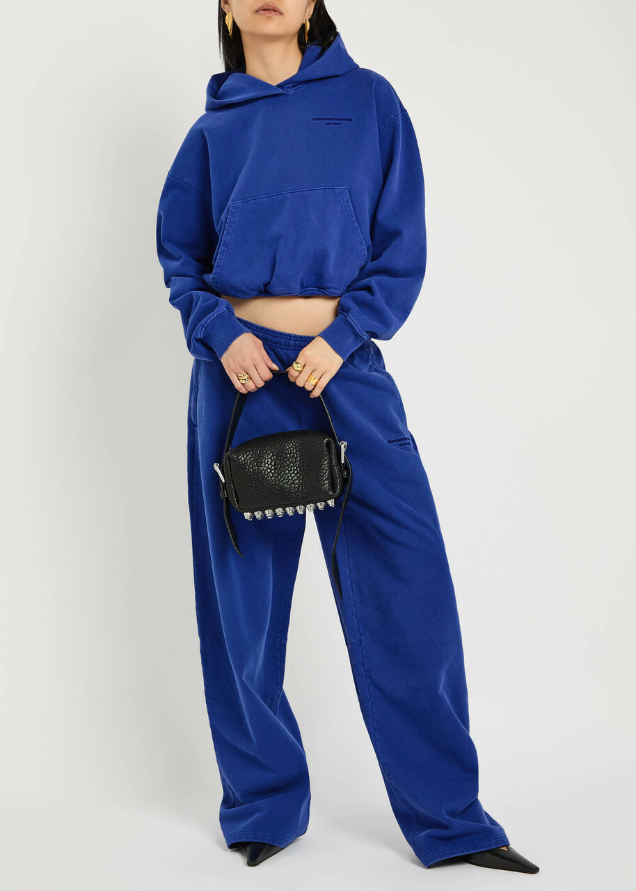 Alexander Wang Hooded Cotton Sweatshirt Blue