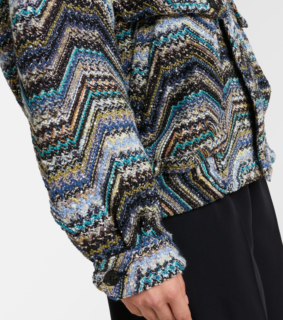 Missoni Zigzag oversized jacquard wool-blend jacket