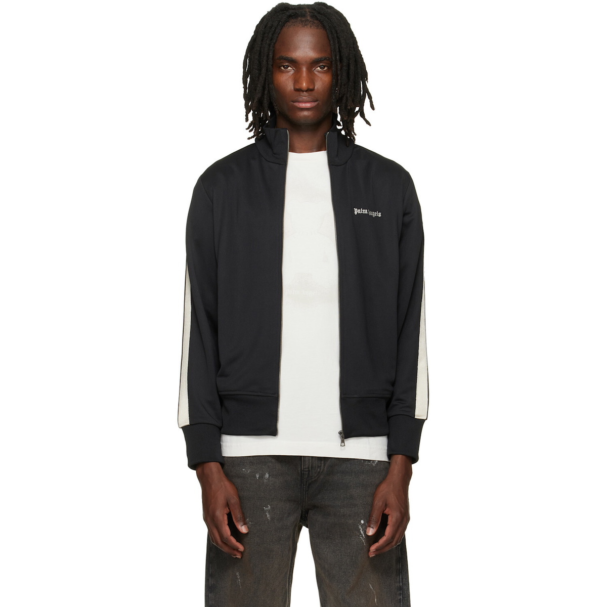 Palm Angels Black Classic Logo Track Jacket