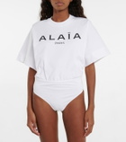 Alaïa Logo cotton jersey bodysuit