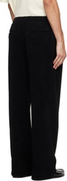 WOOYOUNGMI Black Banded Ribbed Sweatpants