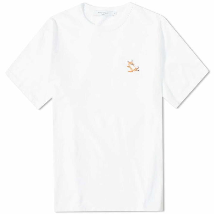 Photo: Maison Kitsuné Men's Chillax Fox Patch Classic T-Shirt in White