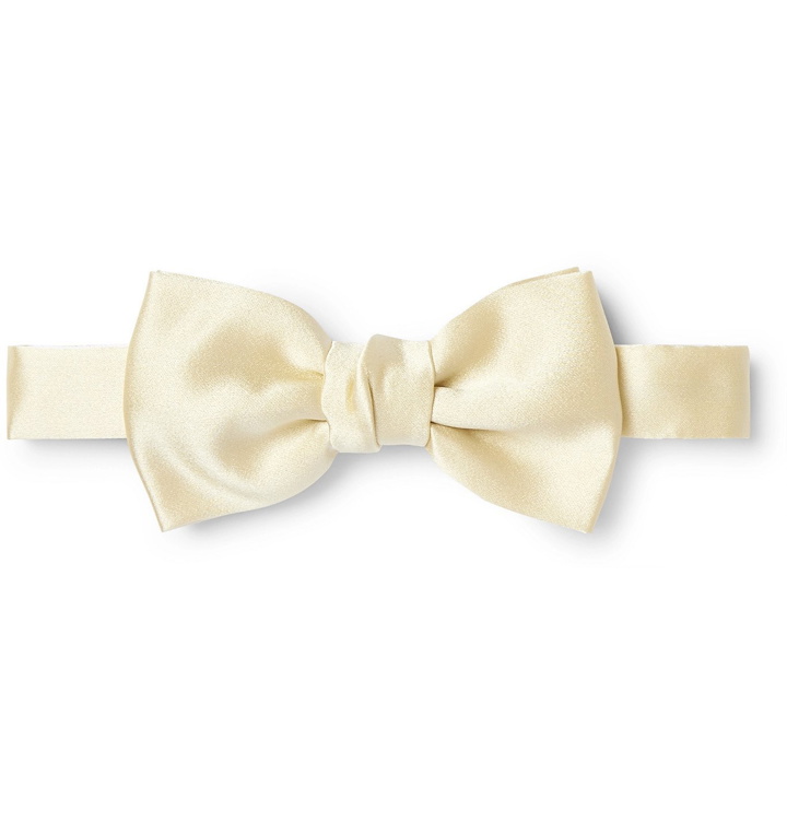 Photo: LANVIN - Pre-Tied Silk-Satin Bow Tie - Neutrals