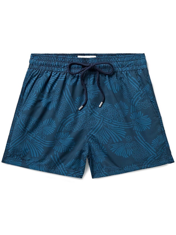 Photo: Atalaye - Gorena Mid-Length Printed Recycled Swim Shorts - Blue