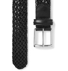 Anderson's - 3.5cm Woven Leather Belt - Gray