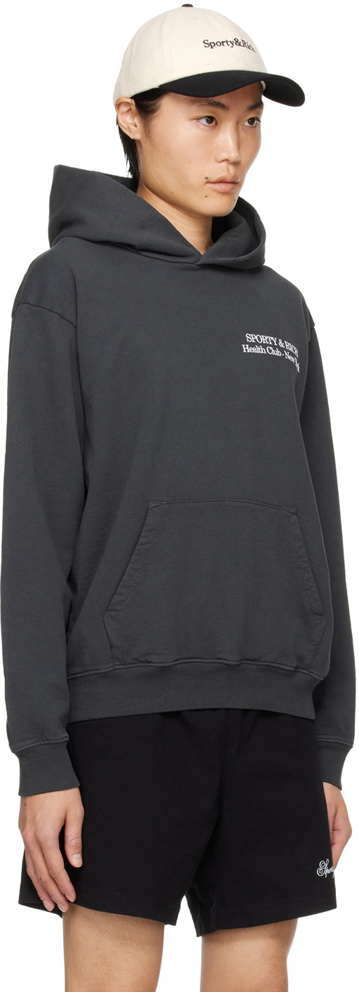 Sporty & Rich Black New Drink More Water Hoodie Sporty & Rich