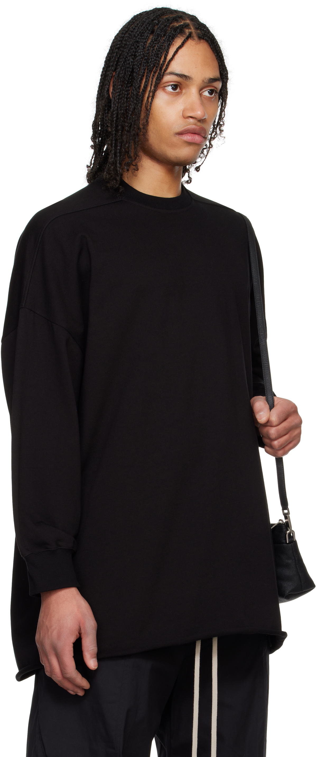 Rick Owens Black Hollywood Tommy LS Sweatshirt Rick Owens