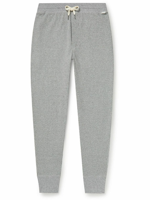 Photo: Paul Smith - Tapered Striped Cotton-Jersey Sweatpants - Gray