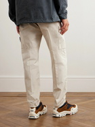 Stone Island - Straight-Leg Logo-Appliquéd Cotton-Blend Twill Cargo Trousers - Neutrals