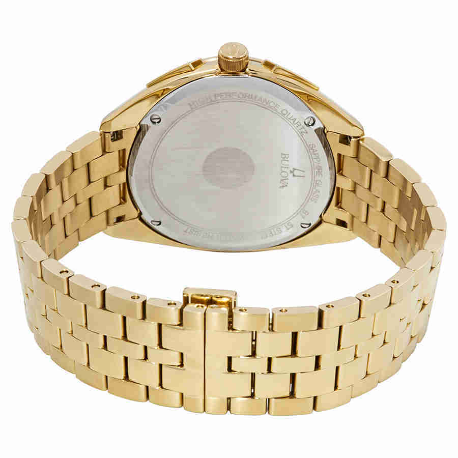 Bulova Curv Chronograph Champagne Dial Mens Watch 97A125