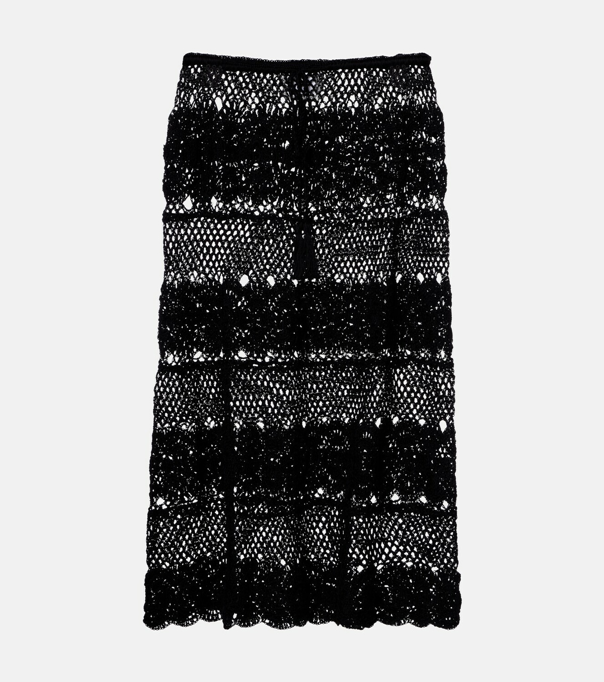 Anna Kosturova Filigree crochet cotton midi skirt