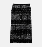 Anna Kosturova Filigree crochet cotton midi skirt