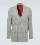 Brunello Cucinelli Prince of Wales checked silk-blend blazer