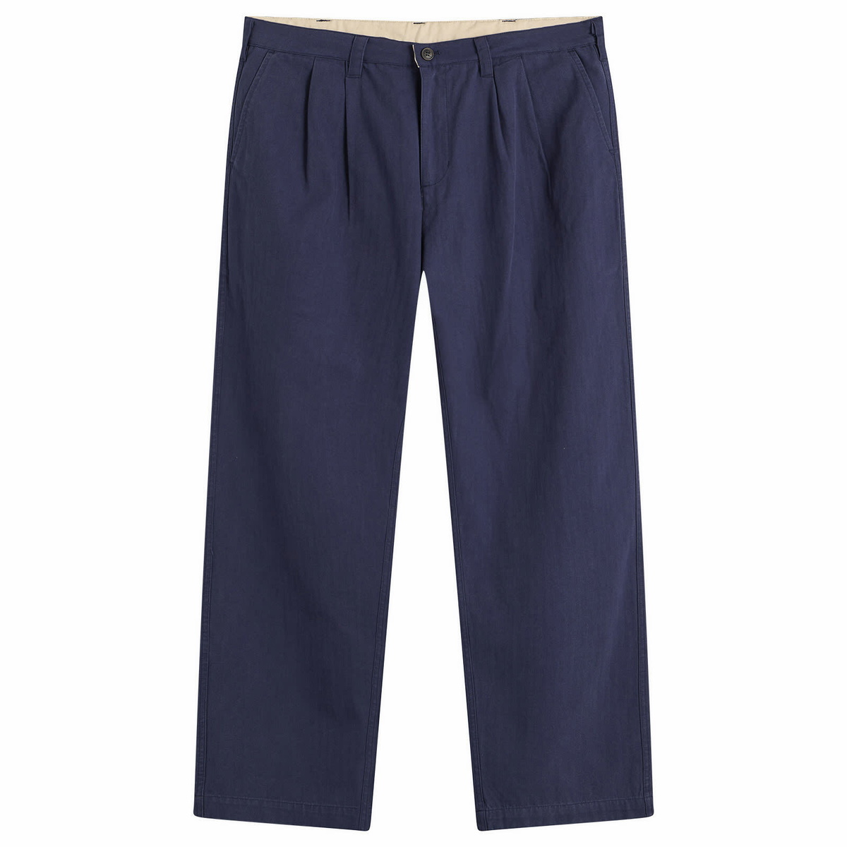 Butter Goods Men's Pleated Trousers in Washed Navy