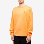 Acne Studios Men's Long Sleeve Eisen X Face T-Shirt in Mandarin Orange