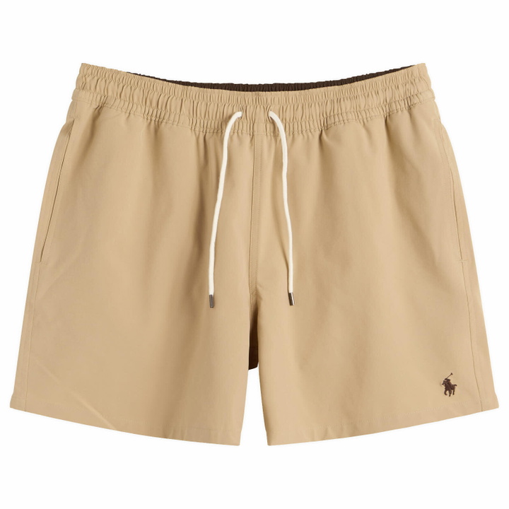 Photo: Polo Ralph Lauren Men's Traveler Swim Shorts in Vintage Khaki