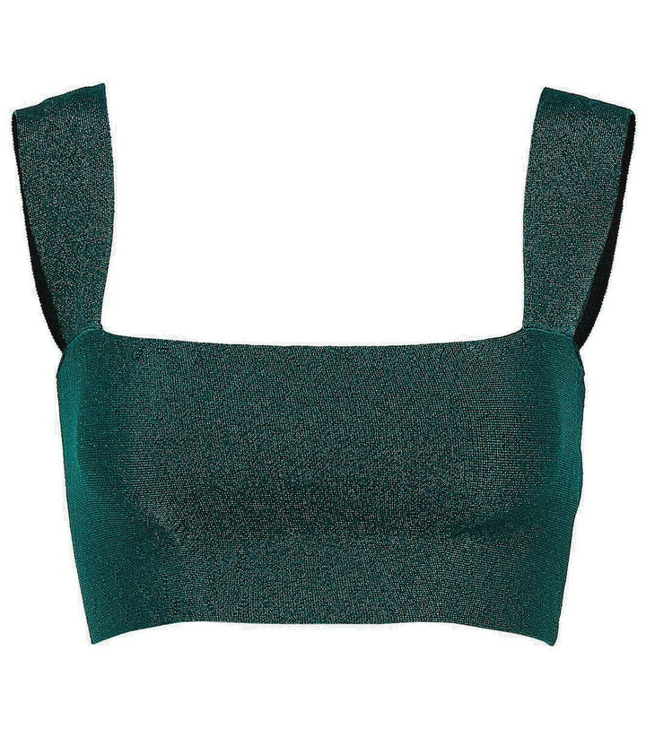 Photo: Victoria Beckham Metallic knit bra top