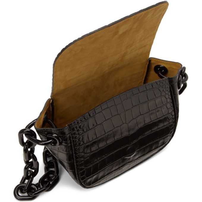 Simon Miller Black Croc Bend Bag