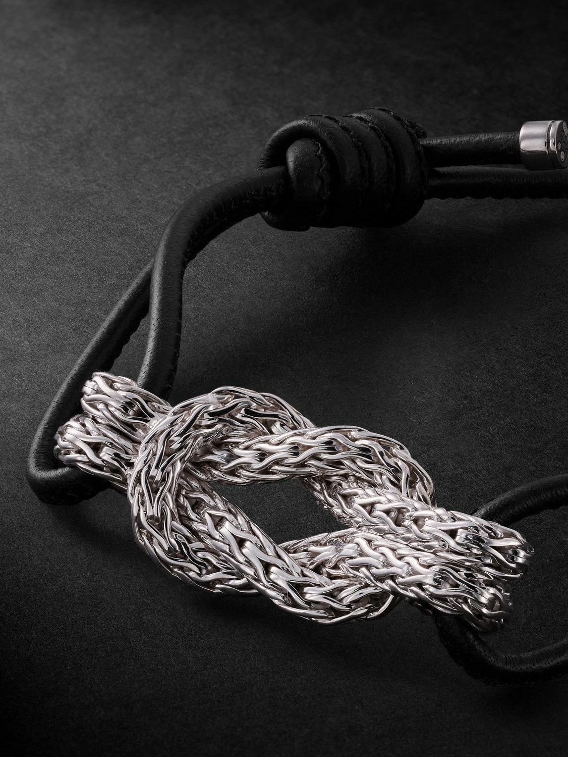John Hardy - Love Knot Leather and Sterling Silver Bracelet - Silver