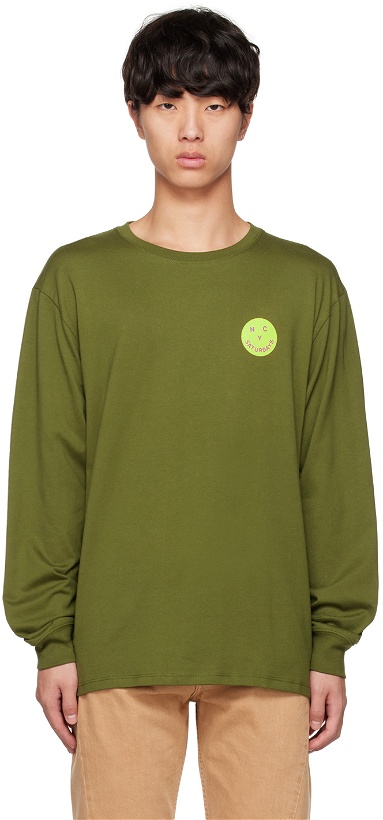 Photo: Saturdays NYC Green 'SNYC' Sticker Pack Long Sleeve T-Shirt