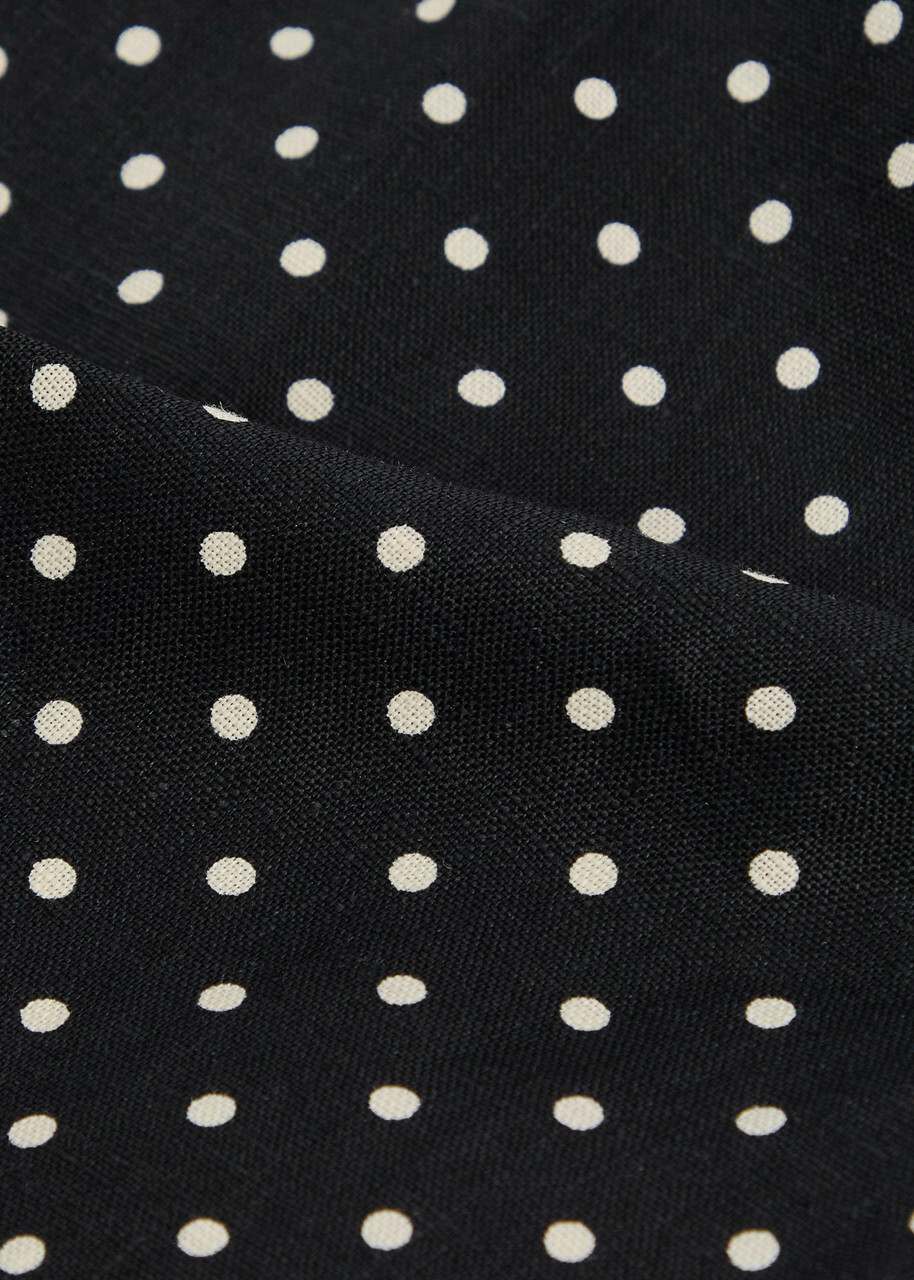 Faithfull The Brand Iria Polka dot Linen Capri Trousers Black And White