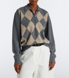 Róhe Argyle wool-blend polo sweater