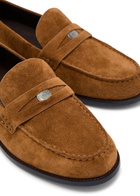 Tory Burch Classic Penny Suede Loafers Beige