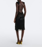 The Attico Lace-trimmed satin midi dress
