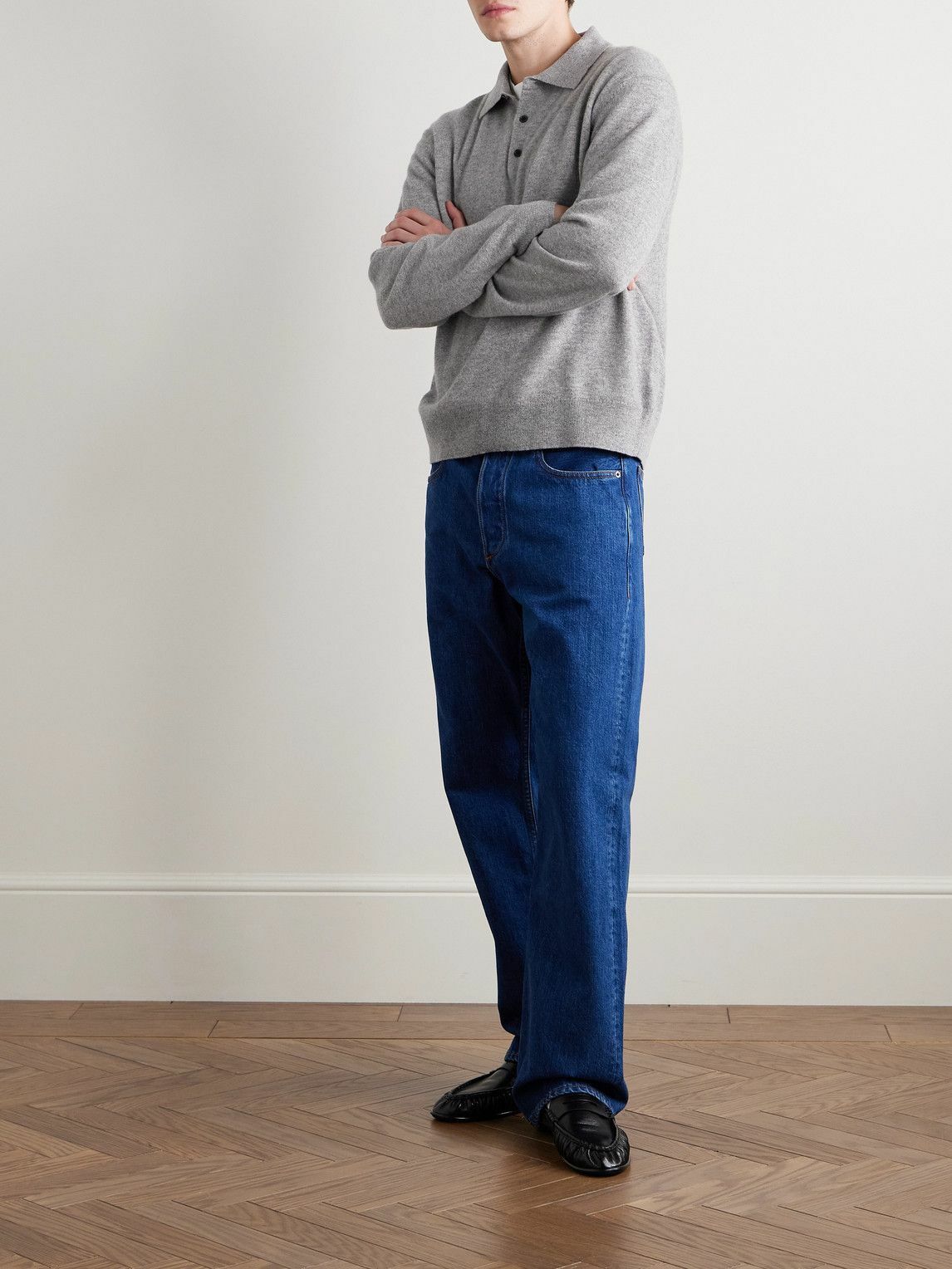 Nili Lotan - Jovan Cashmere Polo Shirt - Gray