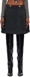 Dion Lee Black Kilt Denim Midi Skirt