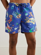 Polo Ralph Lauren - Traveler Straight-Leg Mid-Length Printed Swim Shorts - Blue