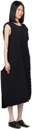 ISSEY MIYAKE Black Resonant Pleats Maxi Dress