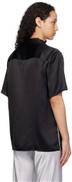 Silk Laundry Black Blanket Stitch Shirt