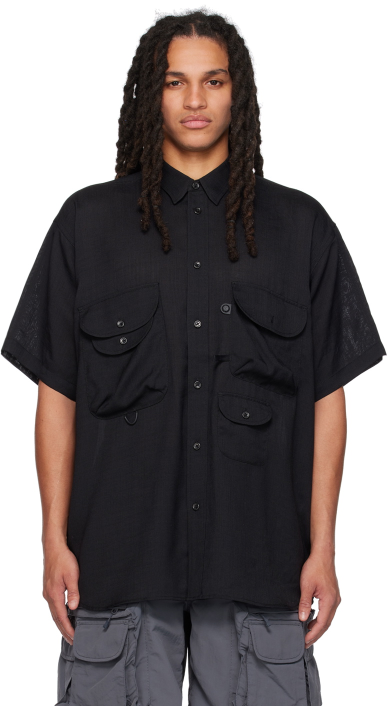 DAIWA PIER39 Black Bombay Safari Shirt Daiwa Pier39