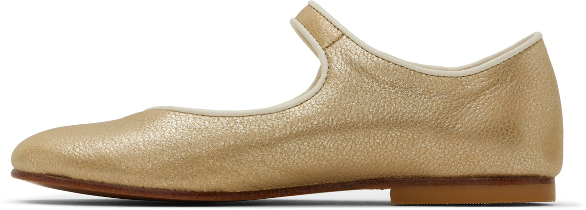 Bonpoint Kids Gold Ella Mary Jane Flats