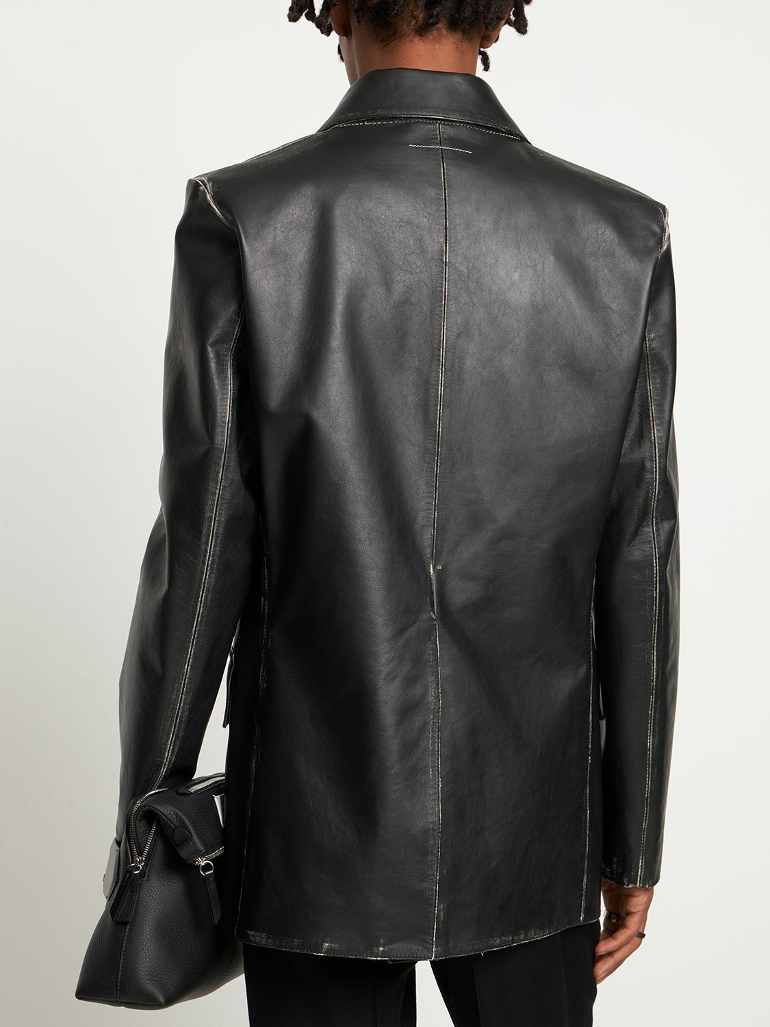 レザージャケット・コート [MM6 Maison Margiela]Oversized Vintage Effect Leather Jacket MM6 Maison Margiela Oversized Vintage Effect Leather Jacket