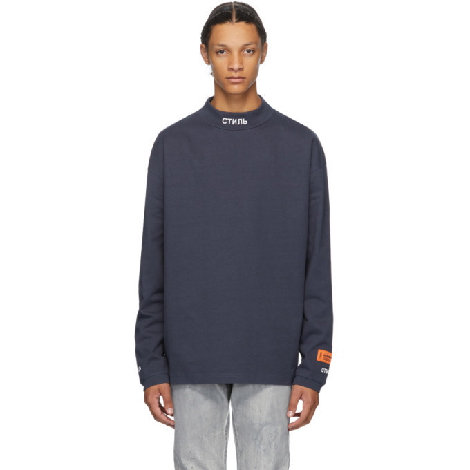 Photo: Heron Preston Navy Style Long Sleeve T-Shirt