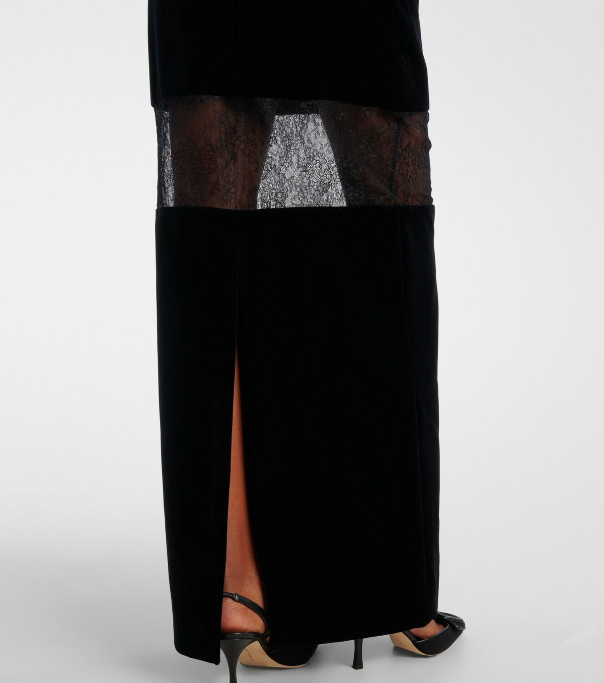 Nina Ricci Velvet and lace gown