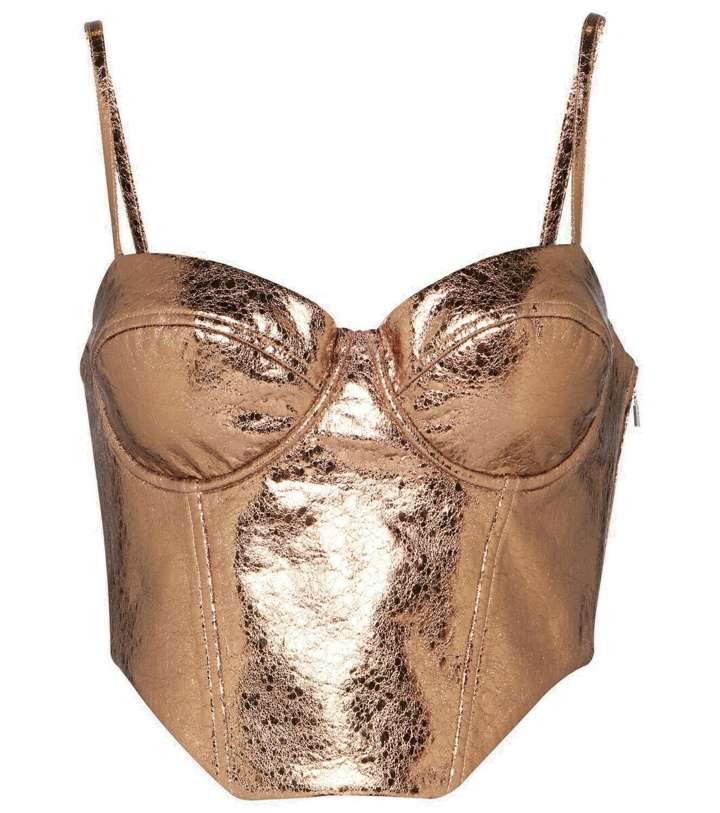 Photo: Rotate Birger Christensen Metallic faux leather bustier