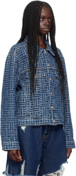 Kenzo Blue Kenzo Paris 'Kenzo Weave' Denim Jacket