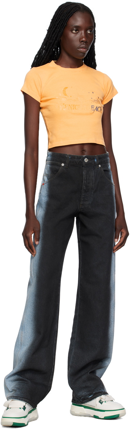 Heron Preston Black & Blue Gradient Jeans