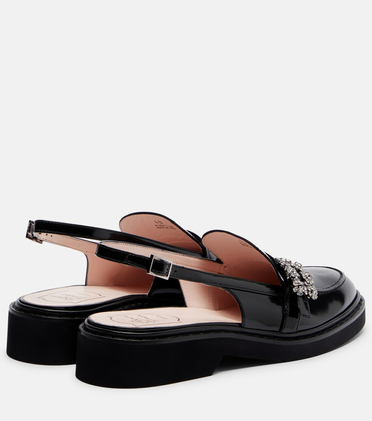 Roger Vivier Viv' Rangers leather slingback loafers