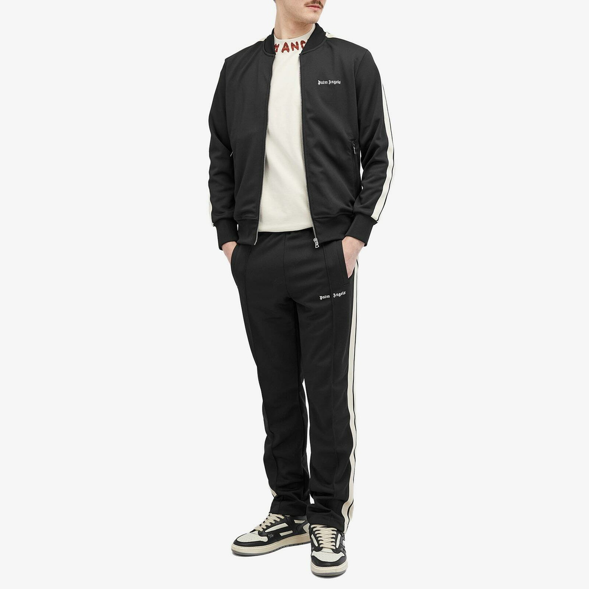 Palm Angels Men's Classic Logo Bomber Jacket in Black