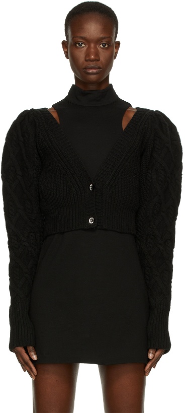 Photo: Wandering SSENSE Exclusive Black Cropped Knit Cardigan