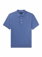 A.P.C. - Gregory Logo-Embroidered Cotton and Cashmere-Blend Polo Shirt - Blue